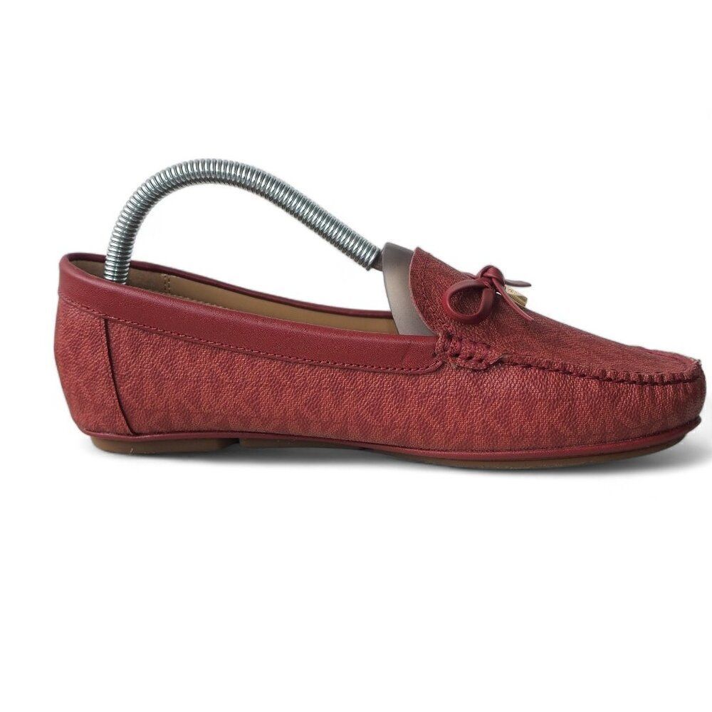 Michael Kors‎ Juliette MK Logo Slip-on Moccasins Burgundy Red ME22E Women's 8M - Picture 7 of 11